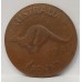 AUSTRALIA 1941 . ONE 1 PENNY . ERROR . THIN PLANCHET . NO RIM